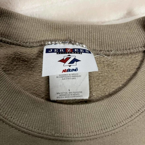 Large Khaki/Tan Light House Nautical Print Graphic Sweat Shirt - Picture 6 of 7